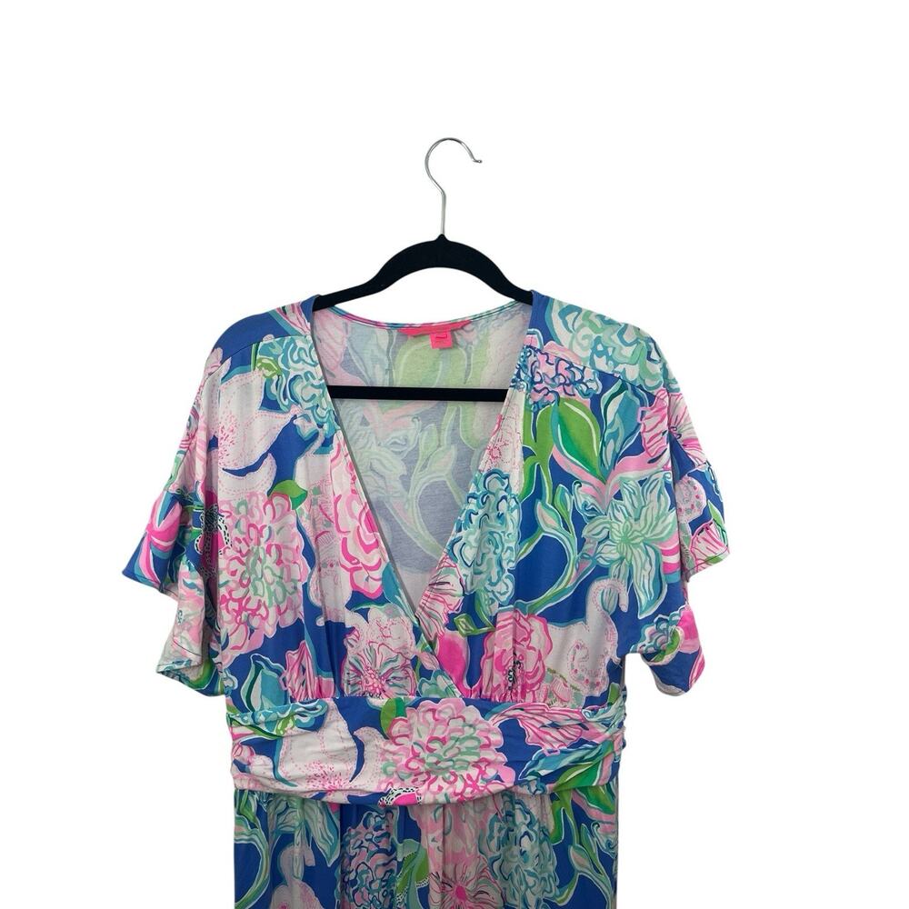 Lilly Pulitzer Jessi Midi Dress Peony For Your Thoughts XL Tiered Vibrant - Picture 11 of 12